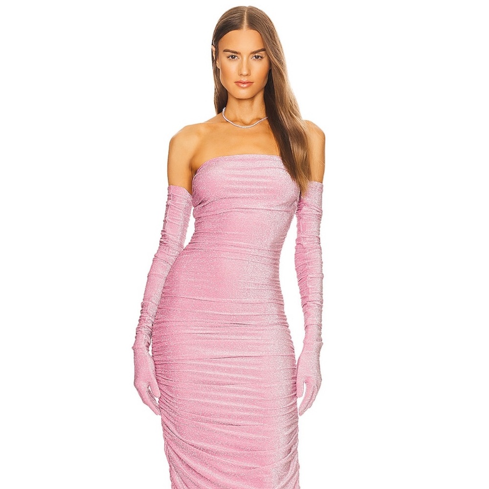 Kim Shui - Glitter Tube Dress Pink